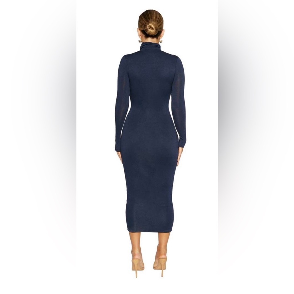 NWOT’S NAKED WARDROBE LONG SLEEVE MIDI/MAXI MOCK NECK DRESS! - Picture 7 of 7
